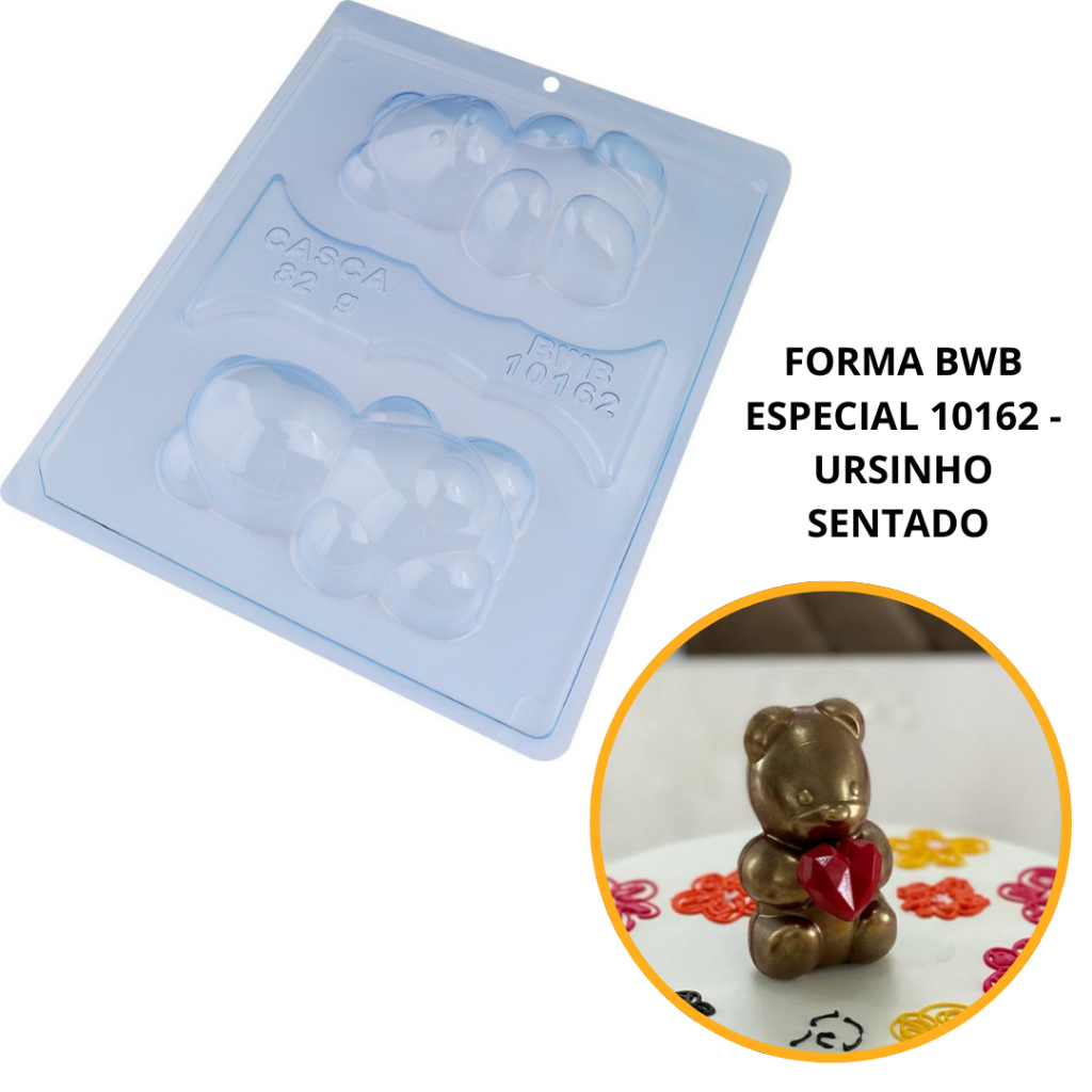1~4 forma silicone bwb (3partes) cod 10162 - Ursinho Sentado  250g (CHOCO) em Oferta na Shopee