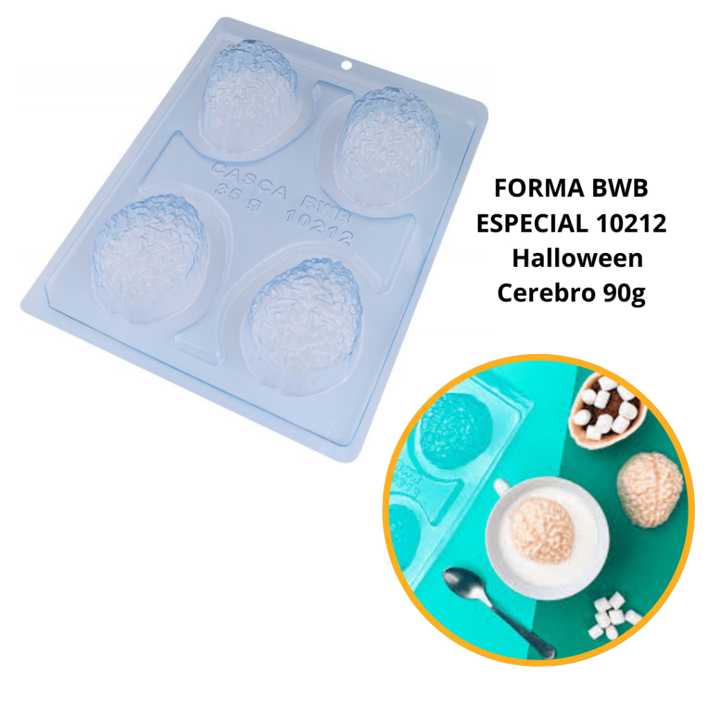 1~4 Forma CÉREBRO De Acetato BWB3 Partes com Silicone Para Chocolates e Dias Das Bruxas,Halloween em Oferta na Shopee