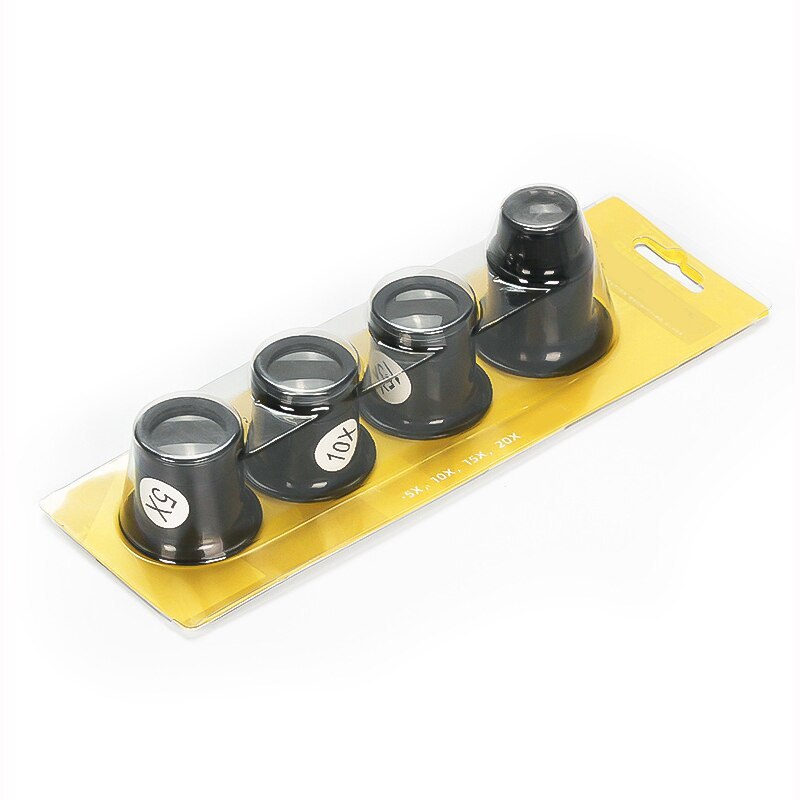KIT DE 4 LUPAS DE OLHO 5X 10X 15X 20X