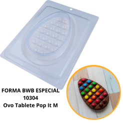1~4 lançamento bwb forma silicone bwb ovo de páscoa ovo pop it (m) 3 partes cod 10304 páscoa 2025 (CHOCO)