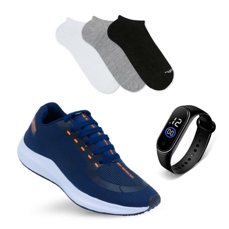 KIT TENIS+MEIA+RELOGIO DIGITAL,academia,trabalho,envio imediato!