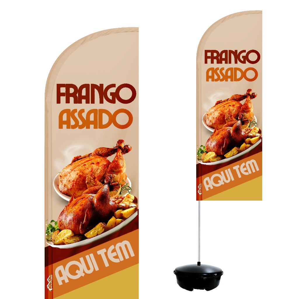 Wind Banner Completo 2,10m Frango Assado M1 em Oferta na Shopee