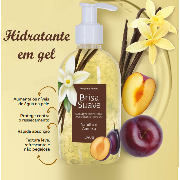 Acquagel Hidratante Desodorante Corporal Vanilla e Ameixa - Abelha Rainha 240g