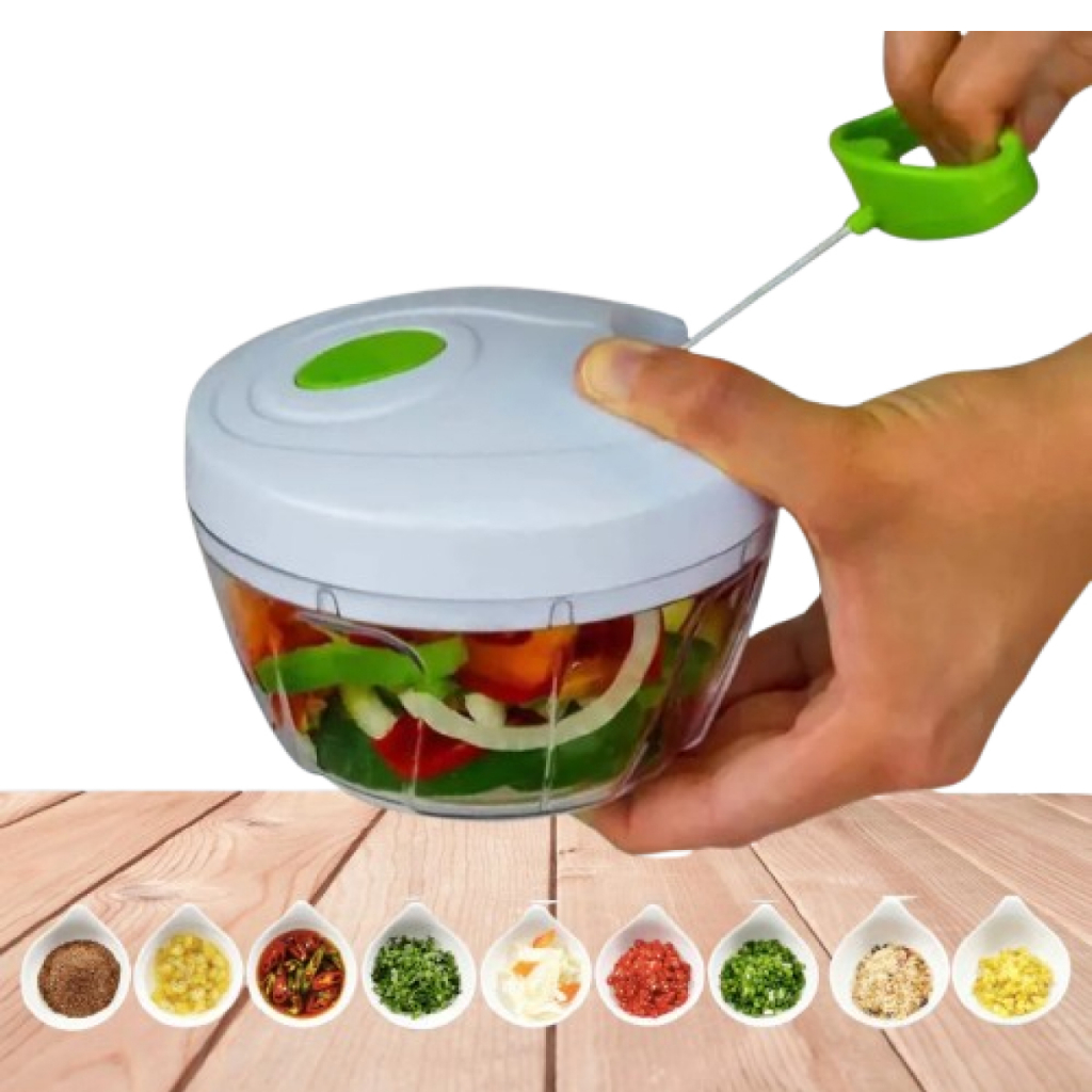Confira Novo Mini Processador Manual Triturador de Alimentos Com 3 Laminas
