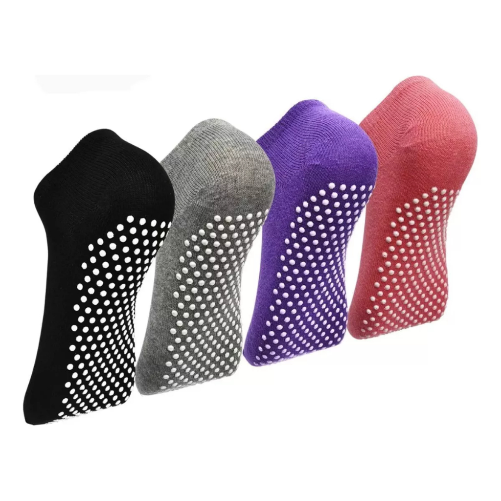 Meia Soquete Pilates Yoga Emborrachada Antiderrapante Ginastica Esportiva Premium Alongamento Esportes