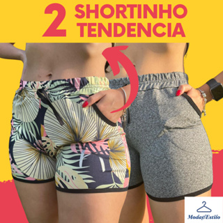 KIT C/ 2 Shortinho Moda Verão Com Bolso Soltinho Super Confortavel em Oferta na Shopee