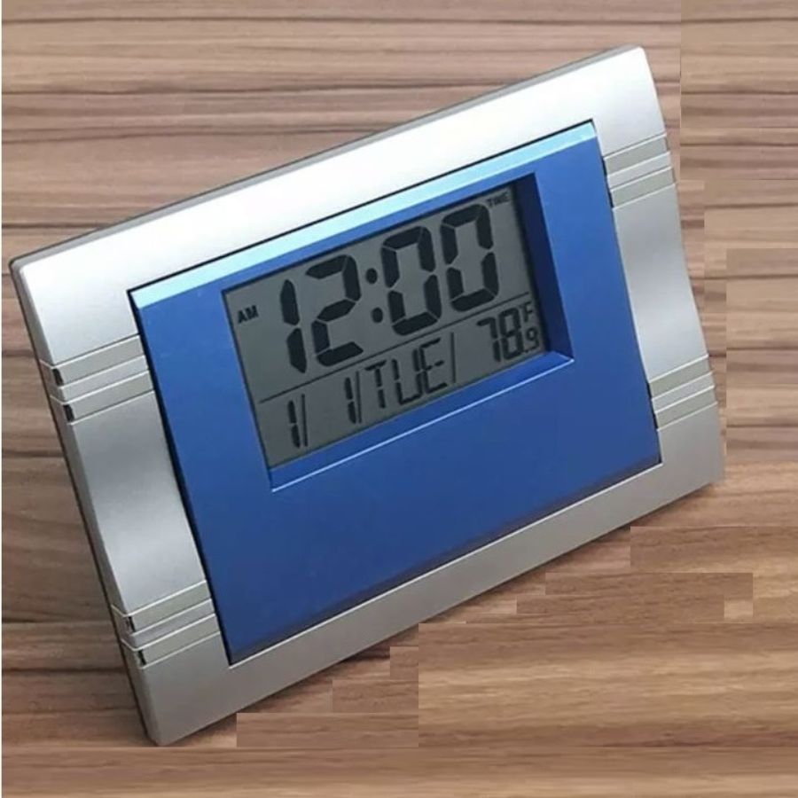 Relógio Digital 19x13.5 Despertador De Mesa Ou Parede Com Calendário E Temperatura Decorativo