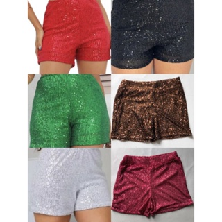 Shorts Paetê Feminino Cintura Alta  com brilho Brilhante Lantejoulas festa  Luxo baladinha Oferta moda blogueira em Oferta na Shopee