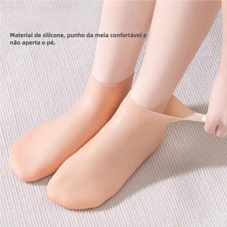 2 Pcs Meias De Silicone Para O Cuidado Dos Pés Gel Hidratante Anti-Rachaduras Removedor D…