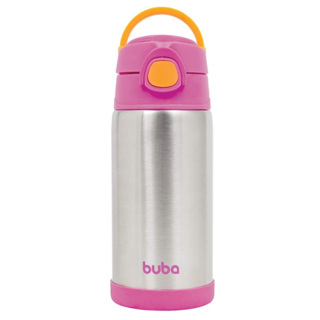 1un Garrafa Térmica BUBA Parede Dupla Inox 400ml com Canudo ORIGINAL - Rosa em Oferta na Shopee