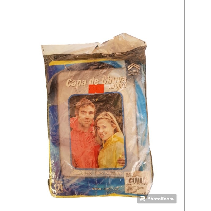 capa de chuva adulto e infantil kit 3 unidades