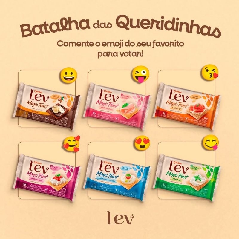 Lev Magic Toast combo compre 10 torradas sabores e ganhe 1 torrada de Cacau