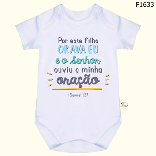 Body Bebê Frases Por Este Filho Orava Eu E O Senhor Ouviu Minha Oração SF1633 em Oferta na Shopee