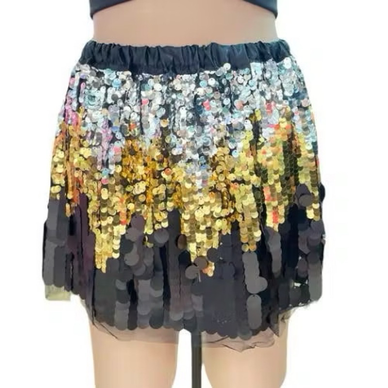 Saia de paete lantejoulas com brilho luxo FRE (fa-029)