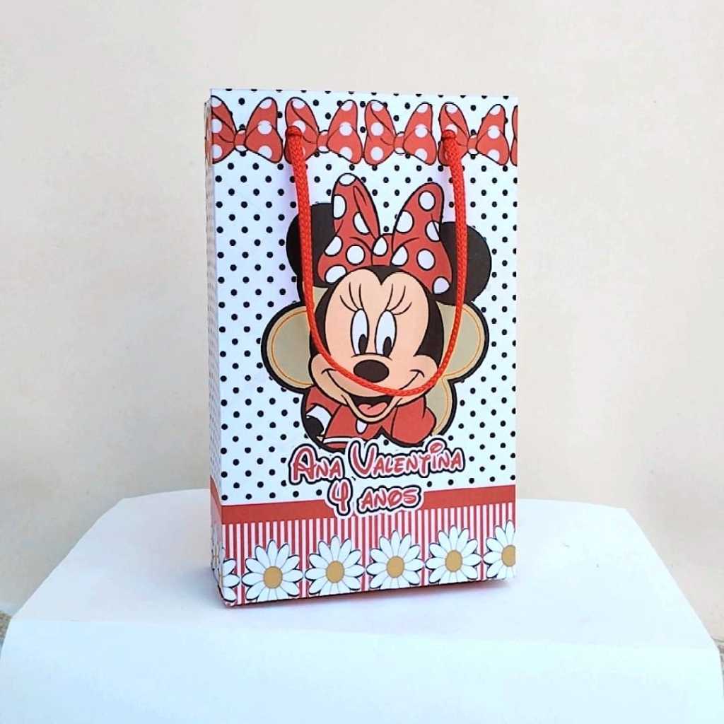 Kit Sacolinha Surpresa Festa Infantil Personalizado MINNIE VERMELHA | Lembrancinhas | Aniversário | PEGUE E MONTE