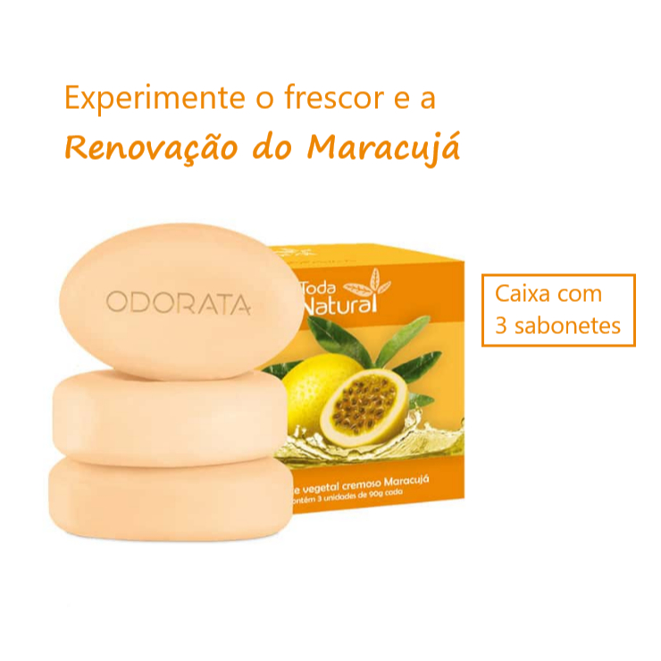 Odorata - Sabonete em Barra Vegetal Maracujá 3x90g