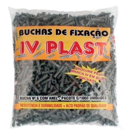 Bucha com Aba Anel  N°06 Pacote com 1000 peças IV PLAST