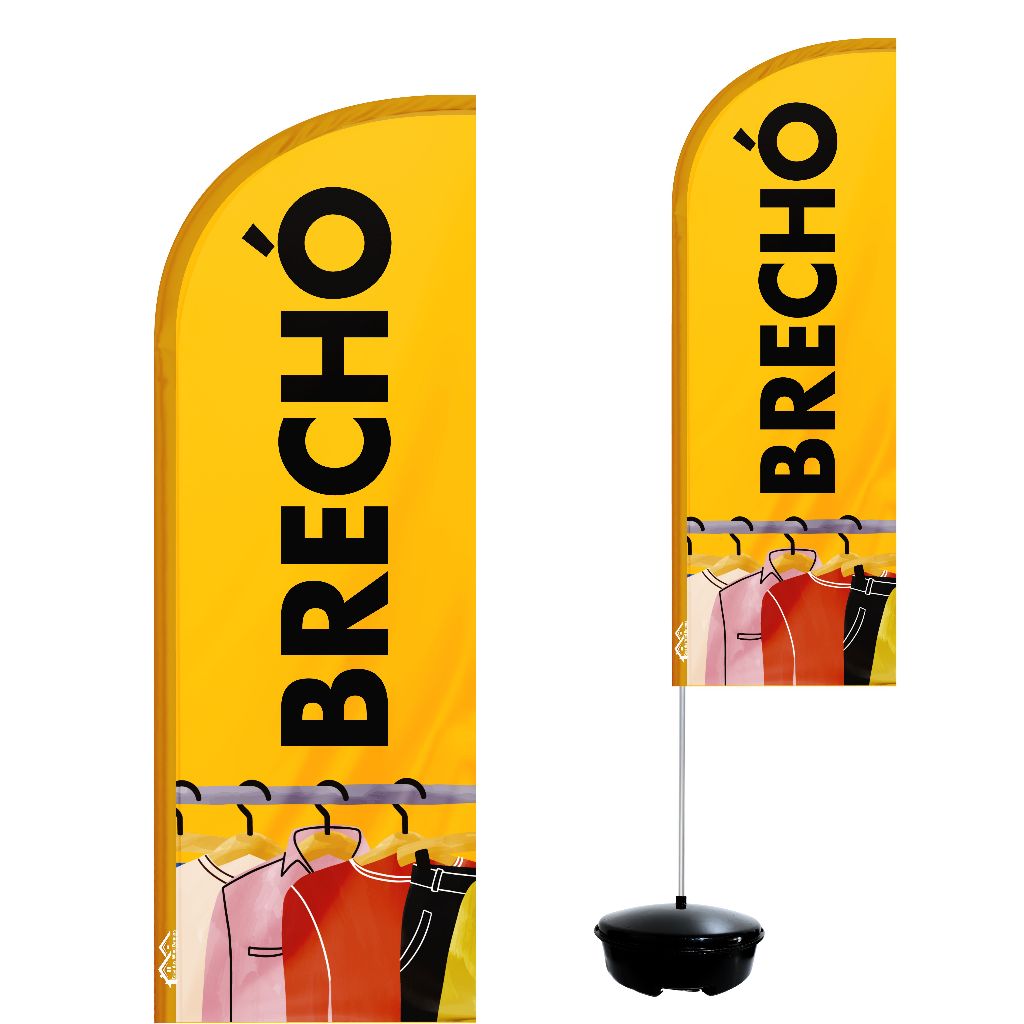 Wind Banner Completo 2,10m Brechó M1 em Oferta na Shopee
