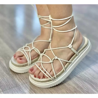 Sandália Papete Feminina Plataforma Vizzano Amarração Original 6526201 em Oferta na Shopee