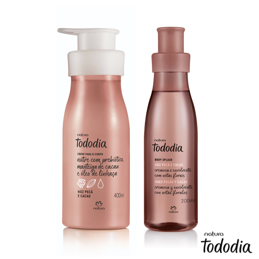 Conjunto Tododia Noz Pecã e Cacau Natura: Body Splash 200ml + Creme Hidratante Corporal 400ml