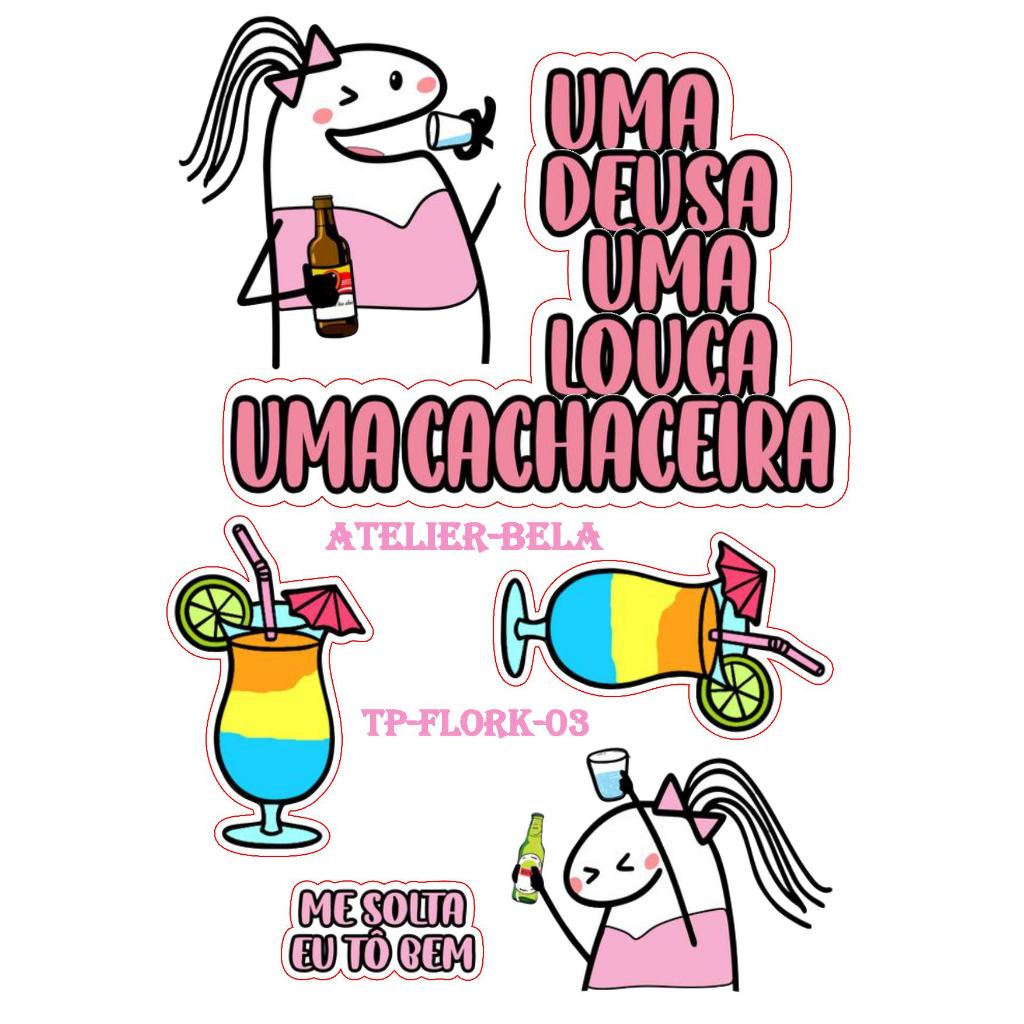 Topo De Bolo Tema Flork Rosa Aniversário E Festas Topo De Bolo De Aniversário