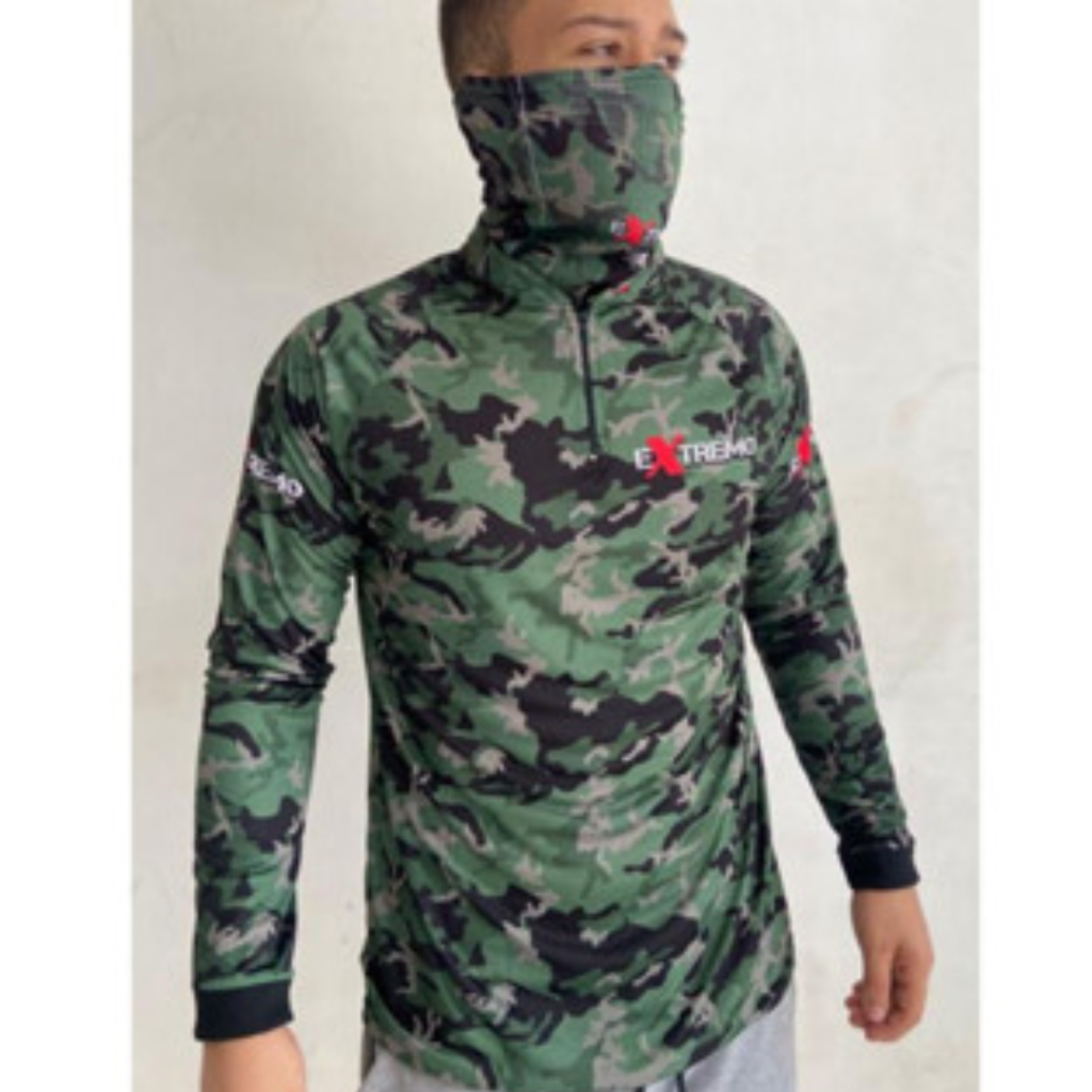 Camiseta De Pesca Com Badana Brinde (clamuflada Clara)
