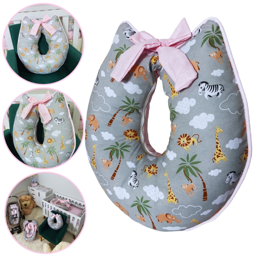 Almofada de Amamentação 100% Algodão – Conforto e Suporte para Mãe e Bebê