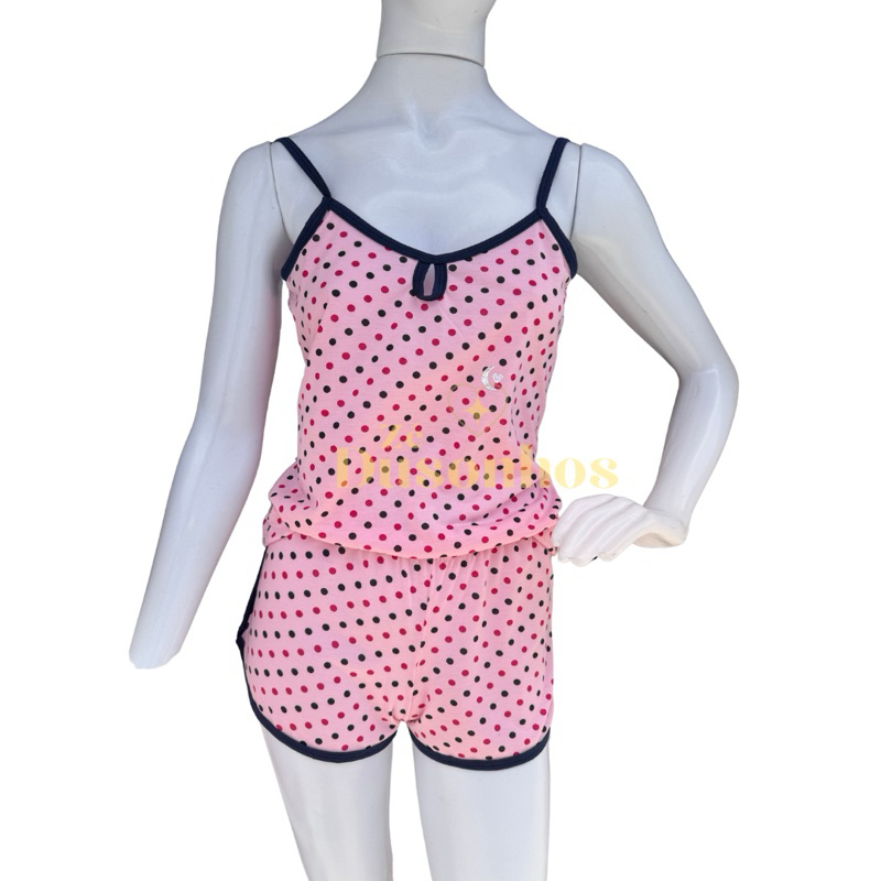 Baby Doll Pijama Feminino Alcinha Verão promoção sued