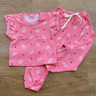 Conjunto infantil  Menina blusa e Calça Tecido Canelado