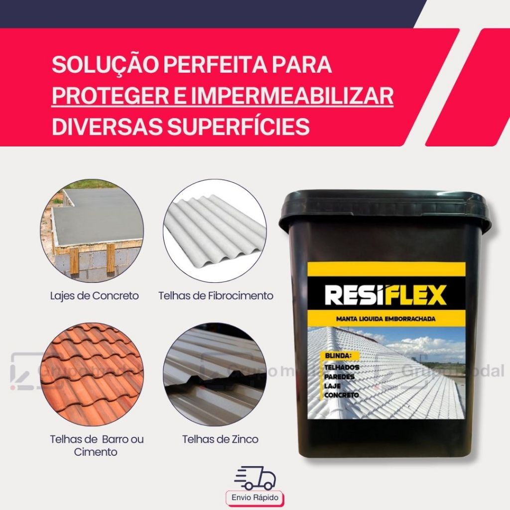 Manta Líquida 12kg Anti Infiltração Borracha Líquida Laje Telhado Parede Muro
