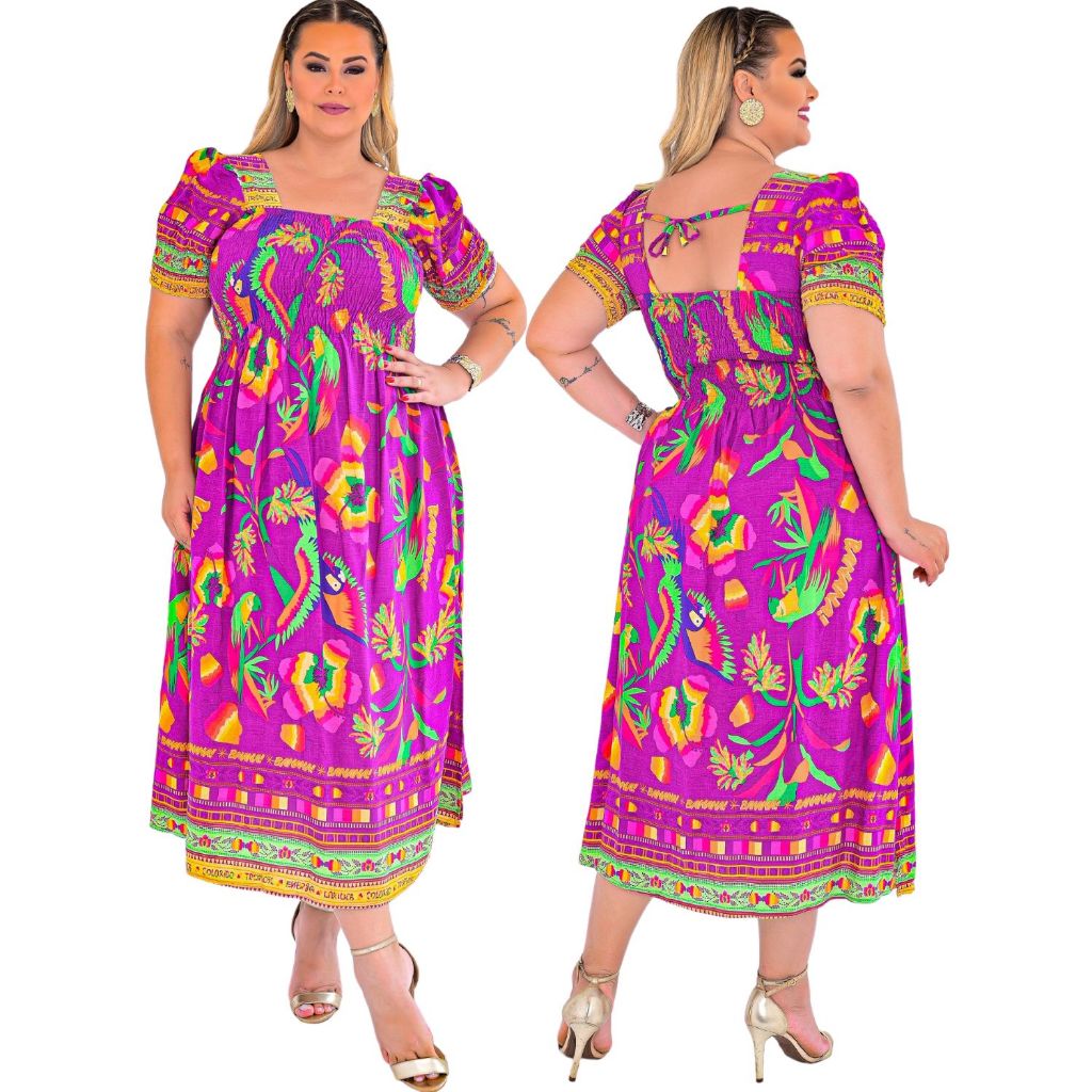 Vestido Plus Size Midi Elegância e Conforto Que Valoriza Suas Curvas Com Caimento Perfeito Jane