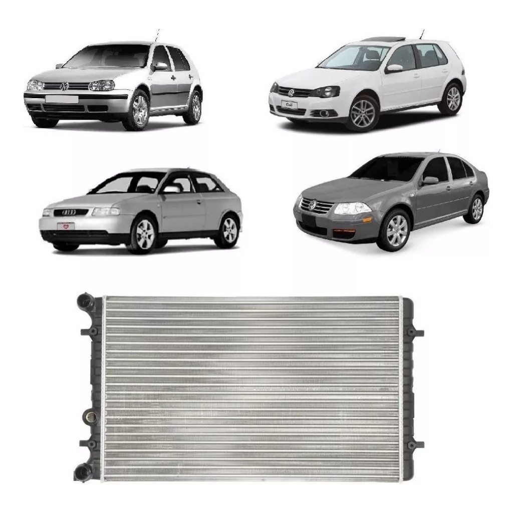 Radiador Bora 2.0 2000 A 2009 Golf 1.8 99 A 2009 A3 2.0 99 A 2008 Bra. Com Ar