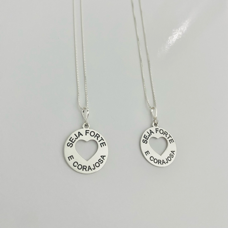 Colar Personalizado Seja Forte e Corajosa Prata 925 Legítima em Oferta na Shopee