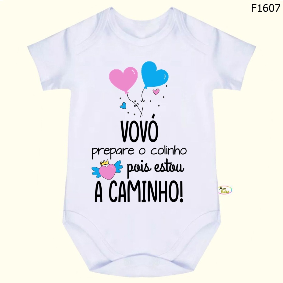 Body Bebê Frases Vovó Prepare o Colinho Pois Estou a Caminho SF1607
