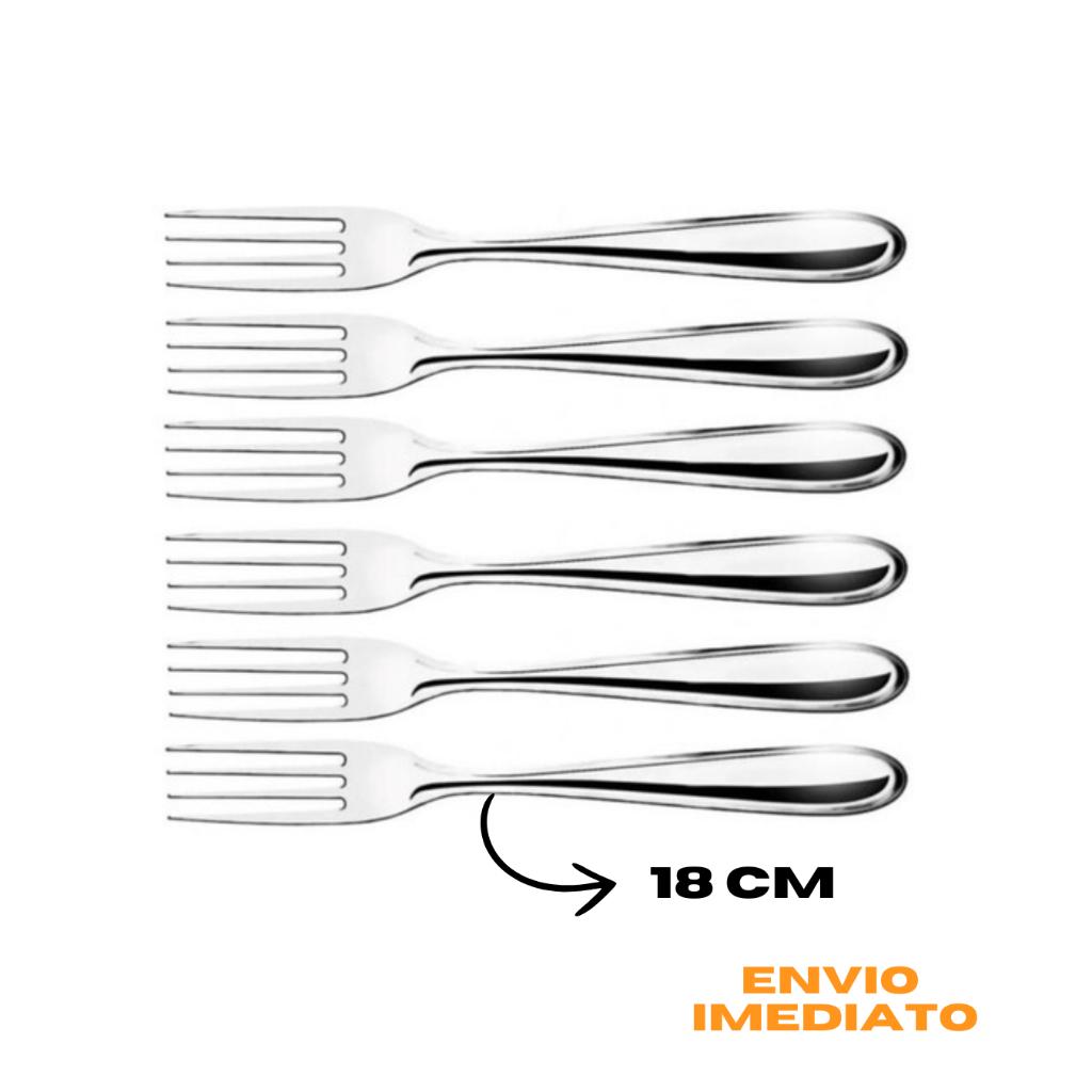 Jogo Garfo de Mesa Inox 18cm Refeição Buffet Restaurante Cozinha Talher Garfos Jantar — imagem 2 de 2
