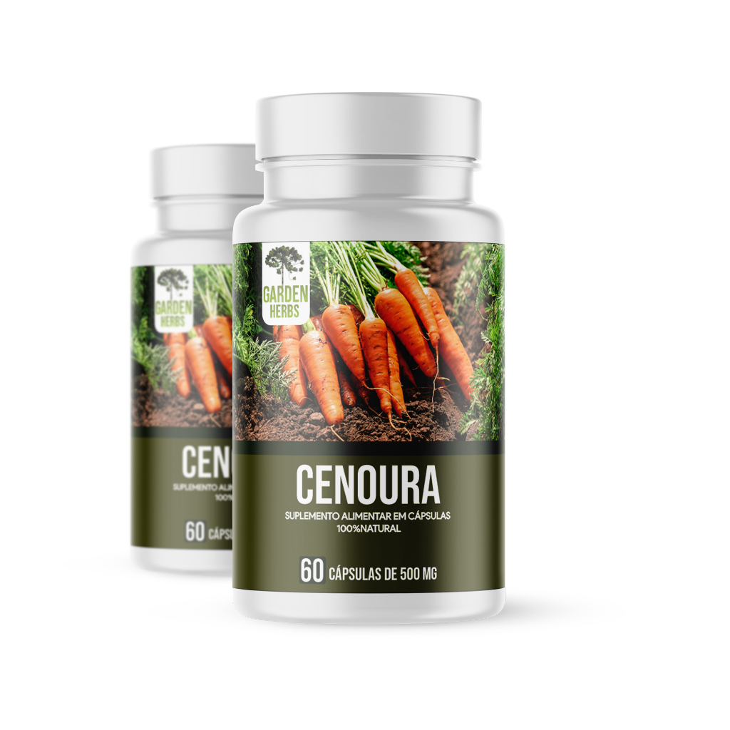 Kit 2 Frascos - Cenoura ( suplemento em cápsulas Premium ) 500 Mg - 60 cápsulas