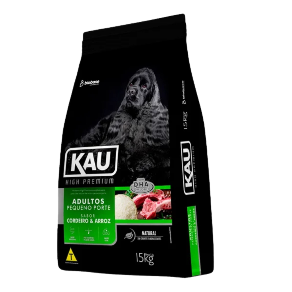 Ração KAU High Premium Adultos Pequeno Porte 15kg- Sabor: Cordeiro & Arroz