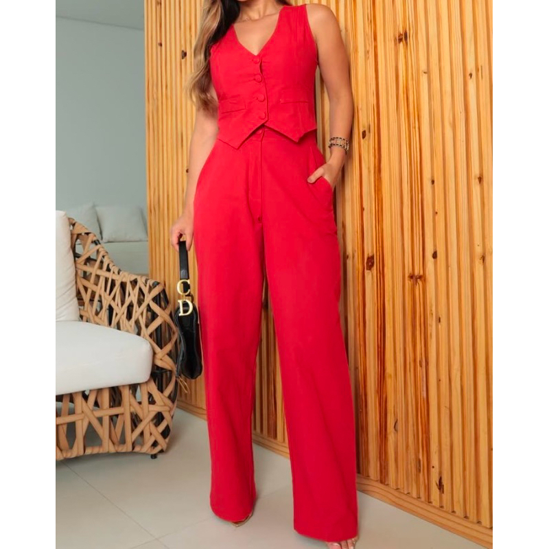 Conjunto colete e calça Aurora