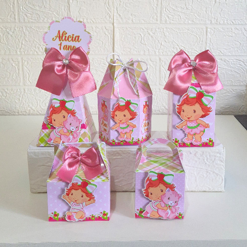 Kit Festa Personalizados MORANGUINHO BABY - Caixinhas para Lembrancinhas Aniversario