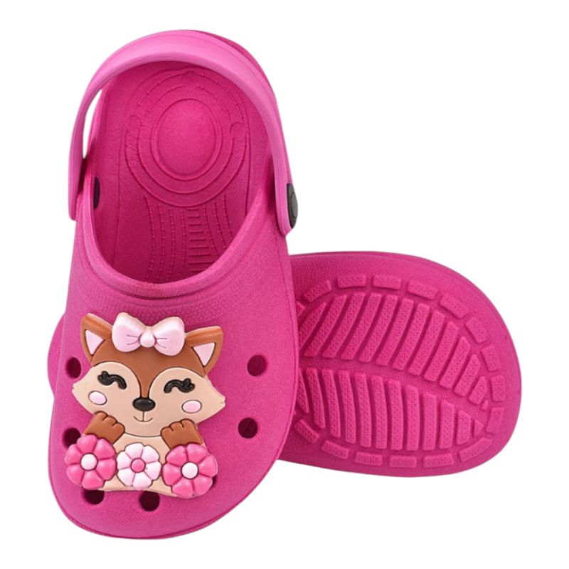 Kit 2 Pares Sandália Babuche Infantil Menina Raposa Flor