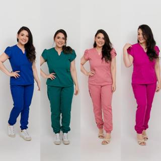 Conjunto Pijama Cirúrgico/Hospitalar com Elastano Acinturado em Oferta na Shopee
