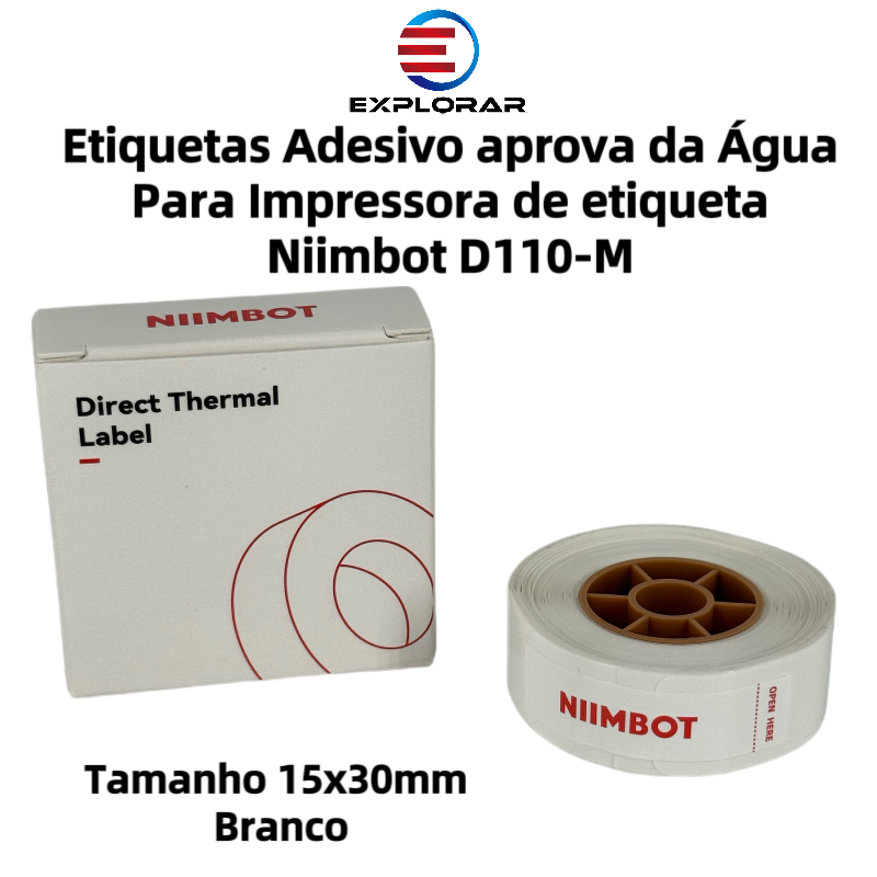 Etiquetas Adesiva Branca a prova d'água 15MM X 30MM Para Impressora Térmica Marca NIIMBOT D110-M