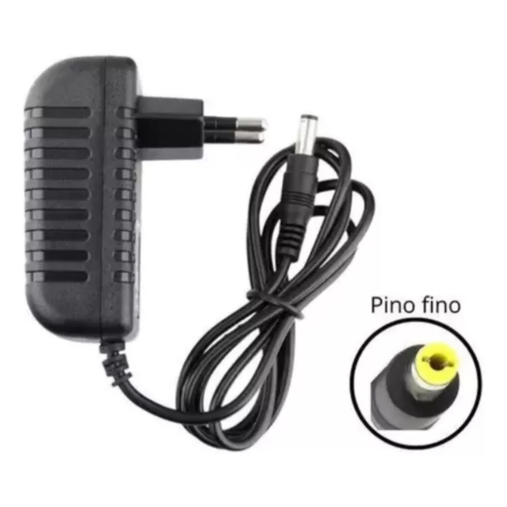 Fonte Carregador 9v Para Caixa De Som Lenoxx CA301 (Plug Fino)