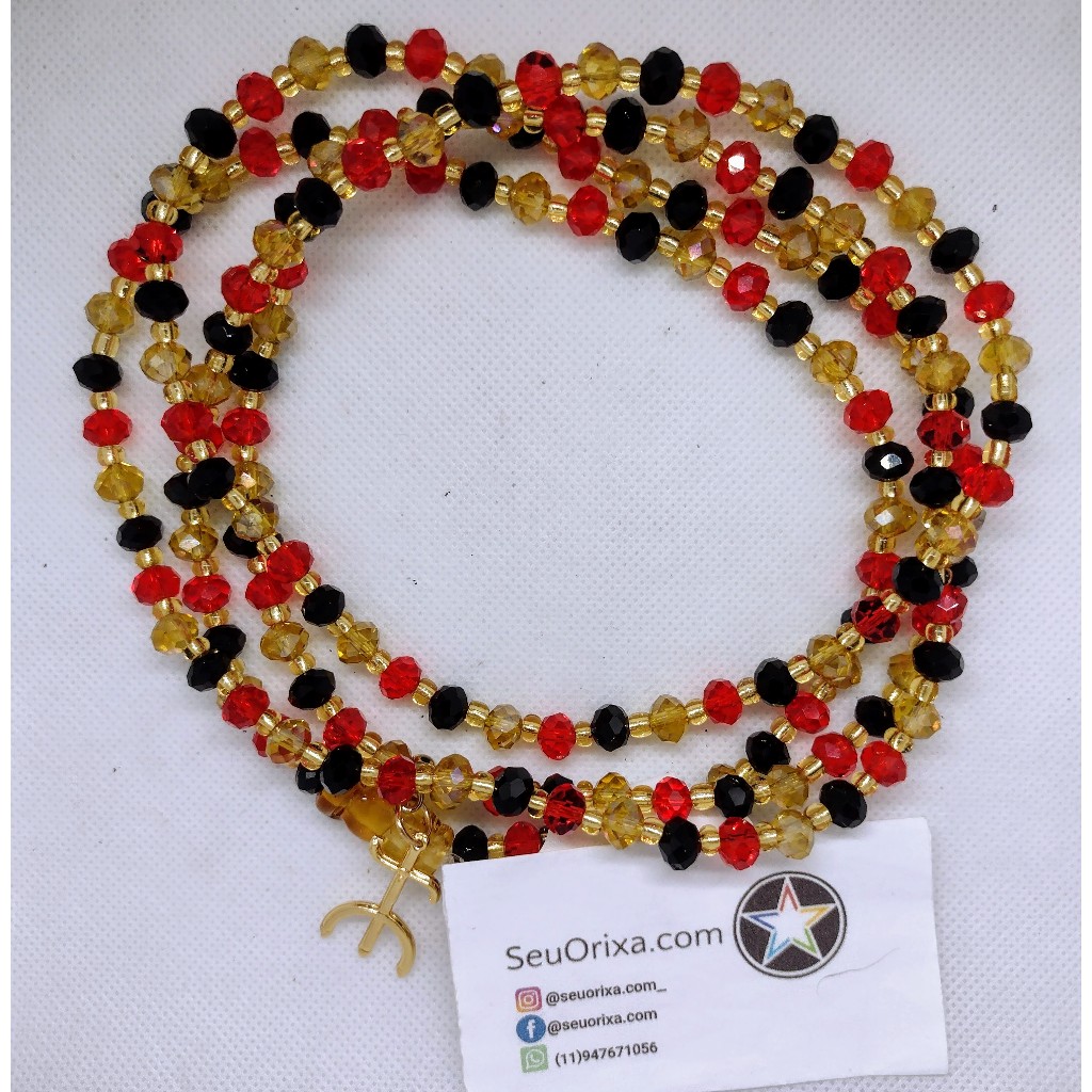 Guia de Cristal  8mm Orixa Pombogira c/ Pingente umbanda candomble