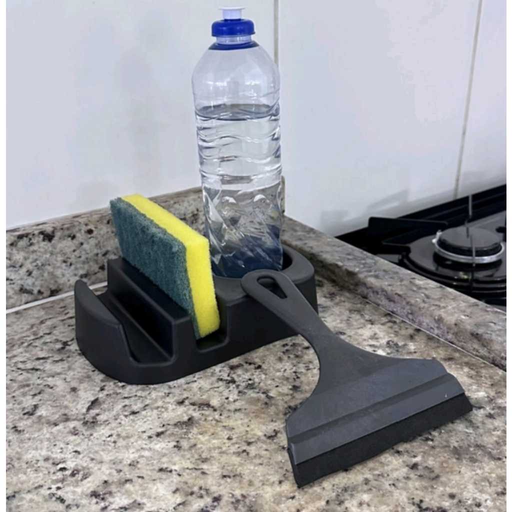 Kit De Pia Cozinha Com Porta Detergente E Rodinho de Pia