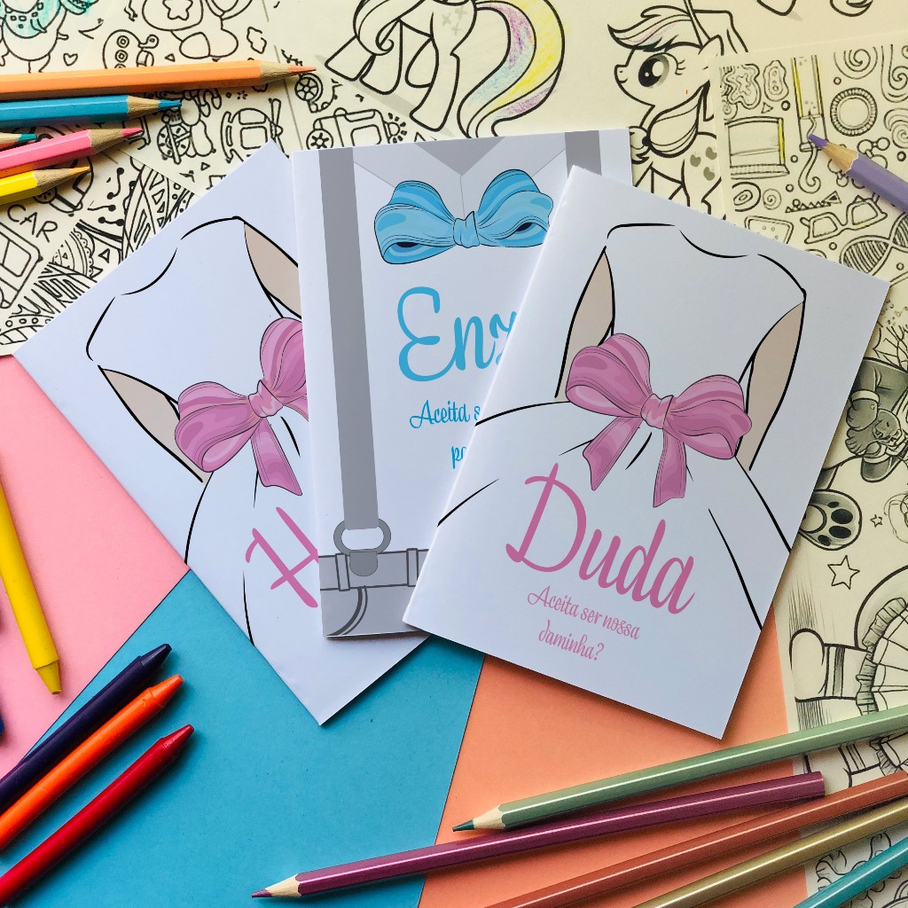 Revistinha de colorir, Daminha, Pajem, Florista, Segurança das alianças, casamento lembrancinhas cores A6 (10x15 cm). em Oferta na Shopee