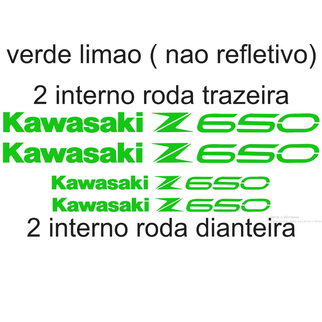 Friso Adesivo roda Roda Moto Kawasaki Z650 Z 650