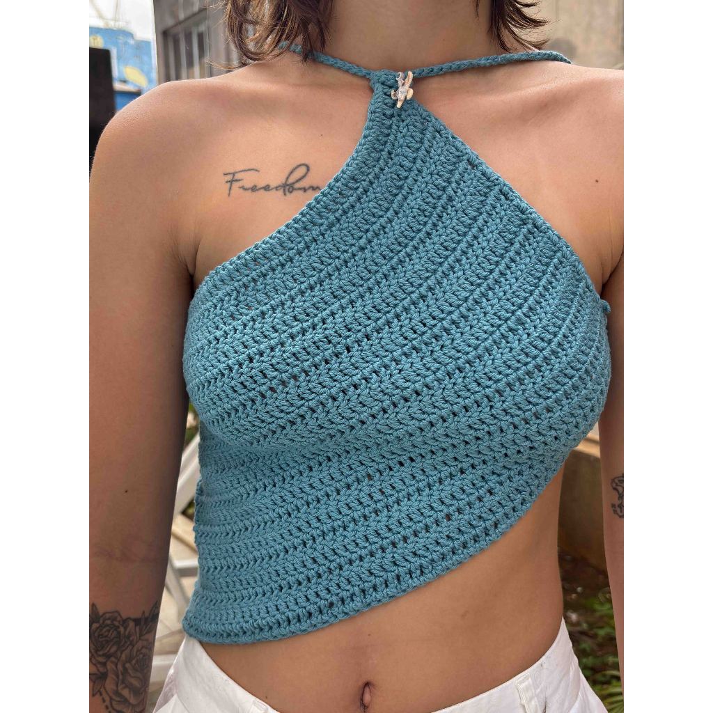 Cropped Assimétrico de Crochê: Onde Comprar | BuscaProdutos