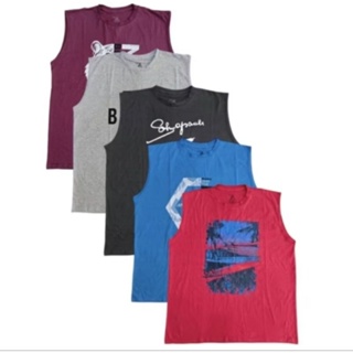 Kit 5 Camiseta regata masculina algodão estampada / REF:102 em Oferta na Shopee