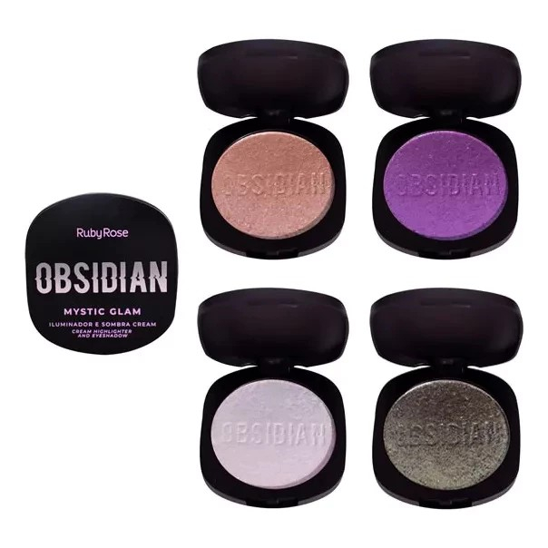 Sombra e Iluminador Cream Mystic Glam Obsidian by Ruby Rose em Oferta na Shopee